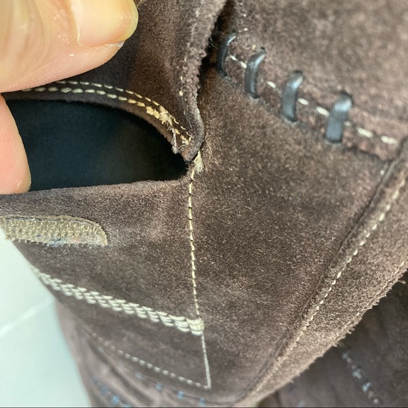 Timberland Women's Dark Brown Suede Lather Sherpa Lined Knee High Boots 6.5 - Picture 7 of 16